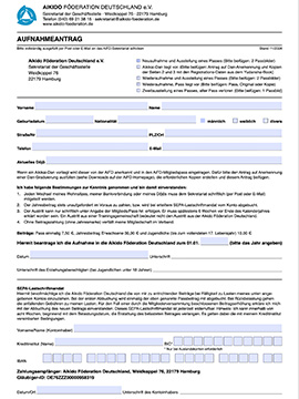 Mitgliedsantrag Aikido Föderation